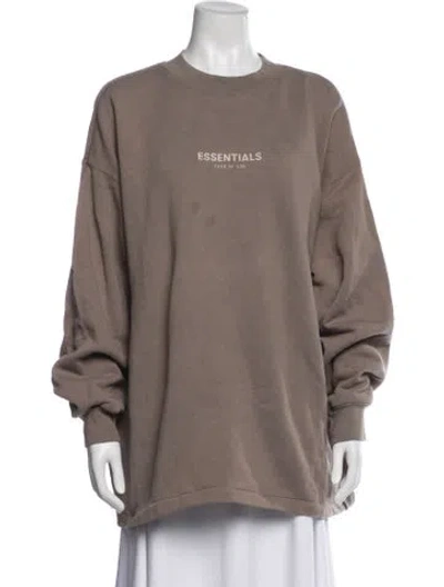 Pre-owned Fear Of God Crew Neck Long Sleeve Sweatshirt In Brown