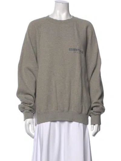 Pre-owned Fear Of God Crew Neck Long Sleeve Sweatshirt In Grey