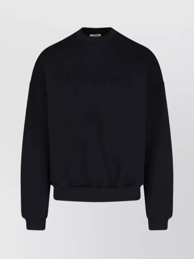 Fear Of God Crew Neck Sweater Ribbed Cuffs In Black