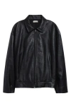 Fear Of God Crocodile-embossed Crop Leather Jacket In Black