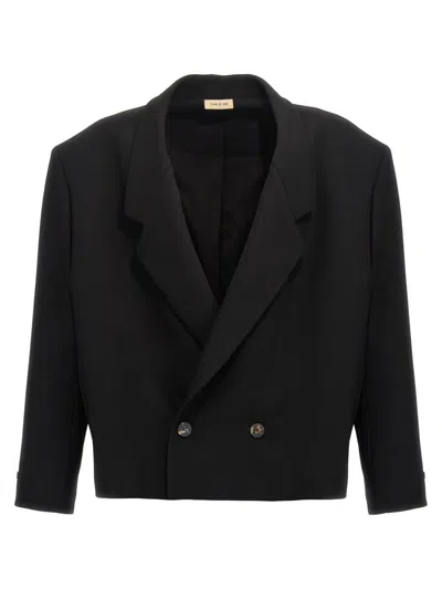 Fear Of God Cropped Relaxed Blazer In Black