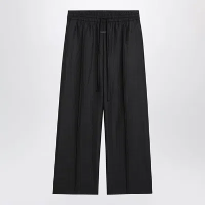 Fear Of God Wool Ripstop Wide Leg Drawstring Pants In Black