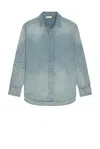 Fear Of God Denim Button Up Shirt In Medium Indigo