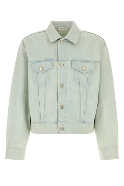 Fear Of God Denim Jacket Long Sleeves Chest Pockets In Green