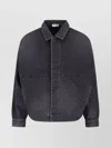 Fear Of God Mens Washed Black Utility Cropped Denim Jacket In Black