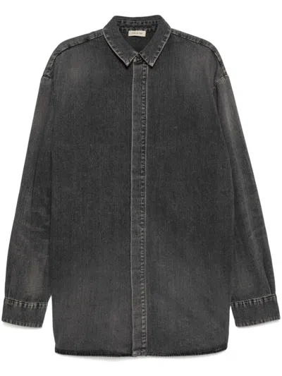 Fear Of God Mens Vintage Black Vintage-wash Relaxed-fit Denim Shirt