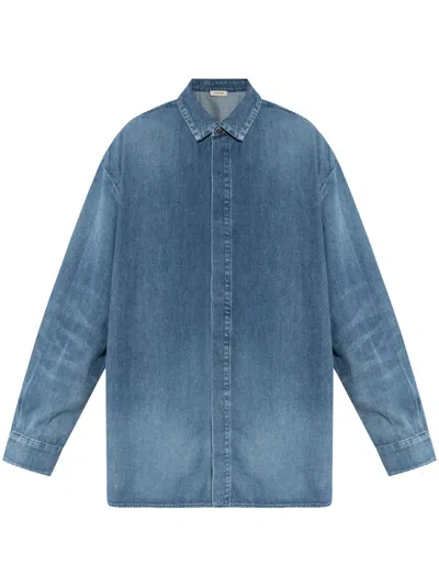 Fear Of God Denim Shirt In Blue