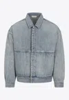 Fear Of God Denim Trucker Casual Jackets And Parka Blue In Blue