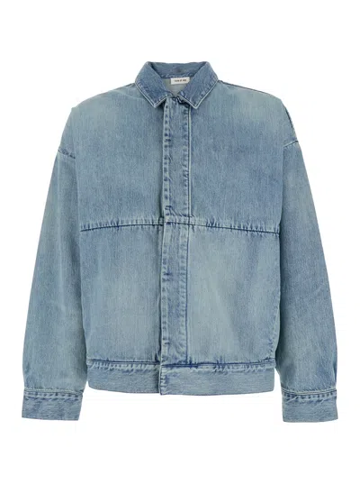 FEAR OF GOD FEAR OF GOD BLUE JACKET WITH CLASSIC COLLAR AND LONG SLEEVES IN DENIM MAN