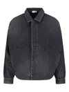 Fear Of God Mens Washed Black Utility Cropped Denim Jacket In Black