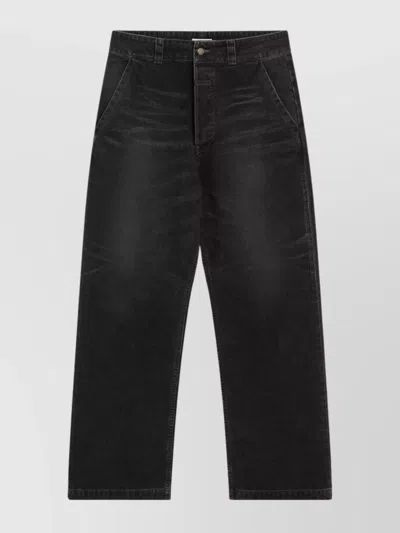 FEAR OF GOD DISTRESSED DENIM TROUSERS WITH POCKETS AND LOOPS