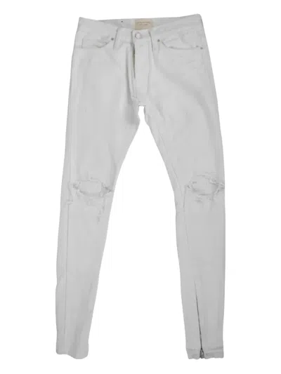 Fear Of God Distressed Skinny Jeans In White