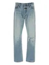 Fear Of God Straight Leg Denim Trousers With Belt Loops In Blue