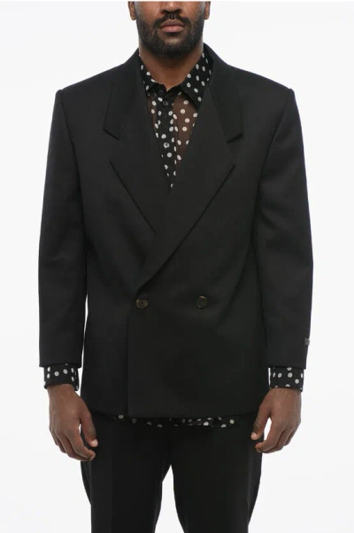 Fear Of God Double-breasted Eternal Twill Wool Blazer In Black