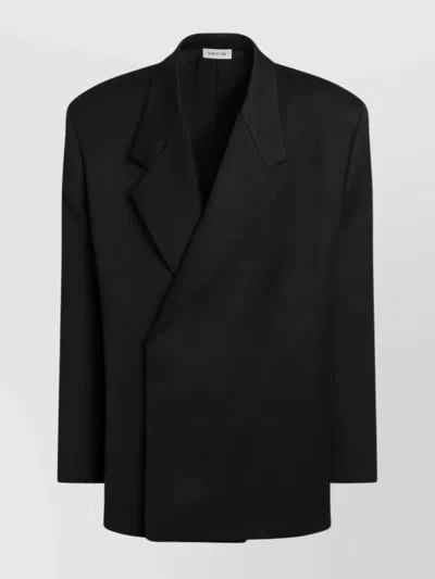 Fear Of God Double Breasted Virgin Wool Long Sleeve Jacket In Black