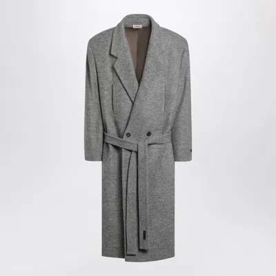 Fear Of God Grey Wool Double-breasted Coat Men In Gray