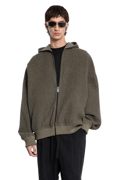 Fear Of God Double Wool Zip-up Hoodie In Black