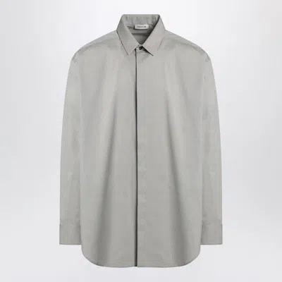 Fear Of God Grey Dove Grey Mélange Cotton Shirt In Gray