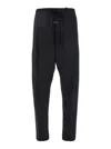 Fear Of God Black Pants With Front Knot Closure And Logo Patch In Cotton And Wool Blend Woman In Black