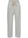 Fear Of God Grey Pants With Elastic Drawstring And Wide Leg In Cotton Blend Man In Grey