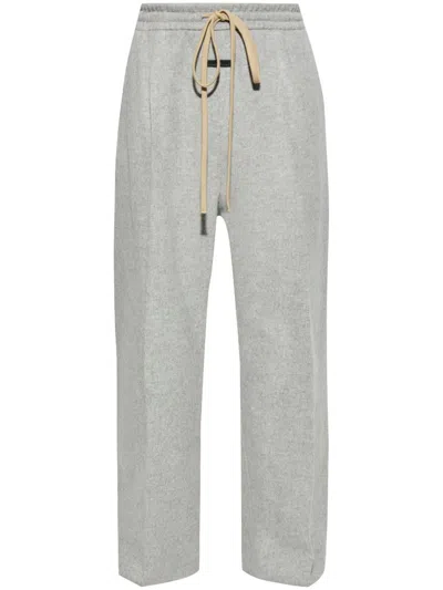 Fear Of God Grey Pants With Elastic Drawstring And Wide Leg In Cotton Blend Man In Gray