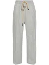 Fear Of God Grey Pants With Elastic Drawstring And Wide Leg In Cotton Blend Man In Grey