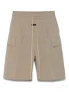 Fear Of God Mens Logo-patch Relaxed-fit Woven Cargo Shorts Melange Beige In Neutrals