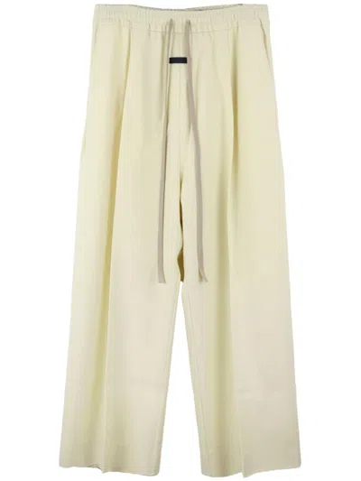 Fear Of God Drawstring-waistband Wool Wide-leg Trousers In Yellow