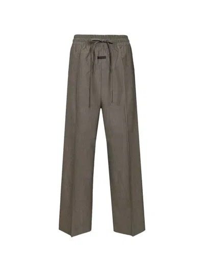 Fear Of God Drawstring Wide Leg Trousers In Gray