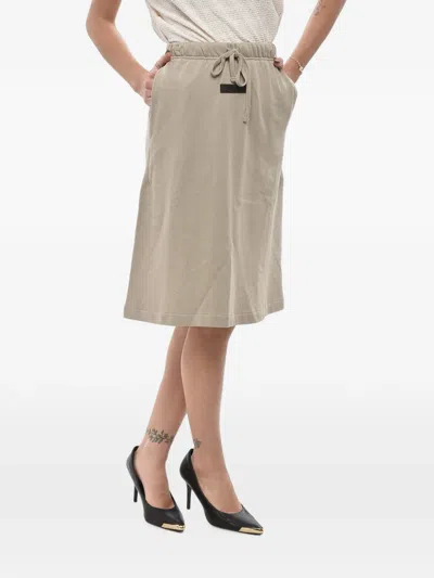 Fear Of God Drawstring-waist Flared Midi Skirt In Neutral