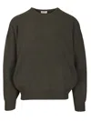 Fear Of God Edge Knit Crewneck Sweater Knitwear Green In Gray