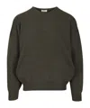 Fear Of God Edge Knit Crewneck Sweater Knitwear Green In Gray