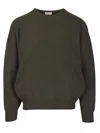 Fear Of God Edge Knit Crewneck Sweater Knitwear Green In Gray