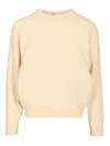 Fear Of God Edge Knit Crewneck Sweater Knitwear White In Neutral