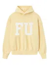 Fear Of God Hooded Graphic Print Long Sleeve Sweatshirt In Yellow