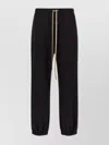 Fear Of God Elastic Waistband Trackpant Joggers With Side Zip Pockets In Black