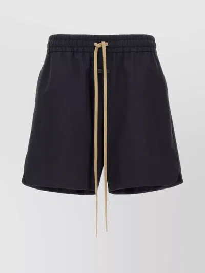 Fear Of God Elastic Waistband Wool Bermuda Shorts In Blue