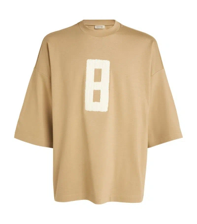 Fear Of God Embroidered Oversized Milano T-shirt In Beige
