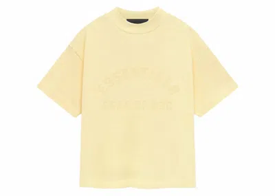 Pre-owned Fear Of God Eshort Sleeveentials Kids Heavy Jersey Short Sleeve Tee Shirt In Garden Yellow