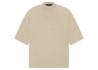 Pre-owned Fear Of God Eshort Sleeveentials Womens Short Sleeve Tee Shirt In Dusty Beige