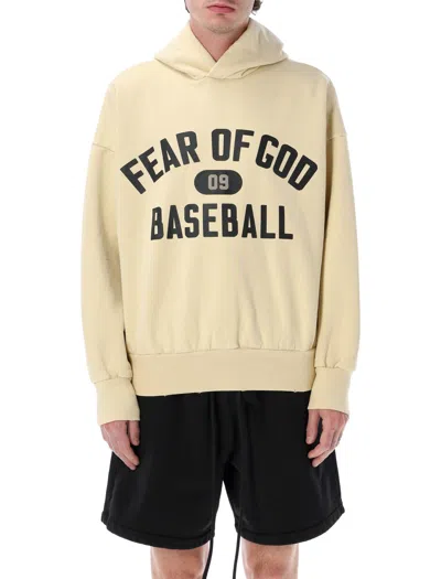 Fear Of God Hooded Baseball Knit Long Sleeve Sweater In Yellow