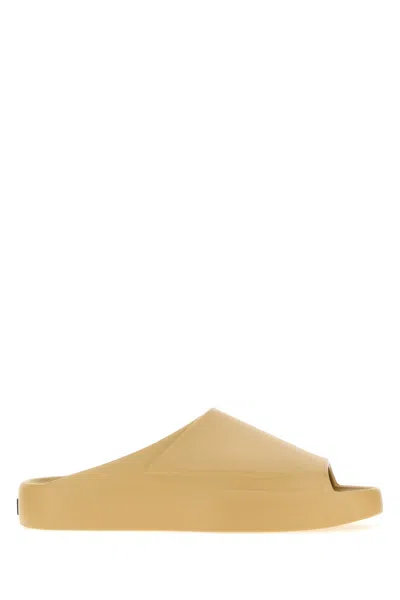 Fear Of God Essential Beige Rubber Los Feliz Slippers In Brown