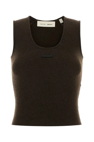 Fear Of God Essential Brown Polyester Blend Tank Top