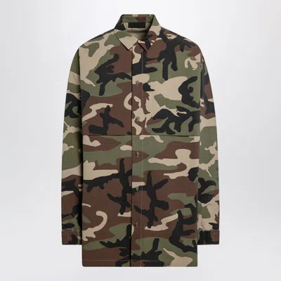Fear Of God Essential S Camouflage Blend Shirt In Green