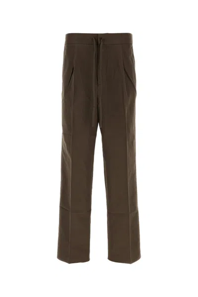 Fear Of God Essential Chocolate Cotton Wide-leg Pant In Gray