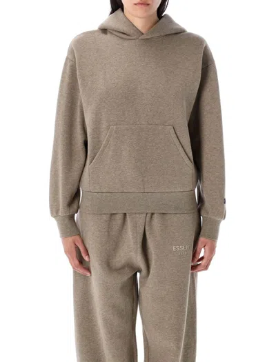 Fear Of God Essential Classic Fit Hoodie In Brown