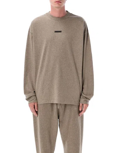 Fear Of God Essential Classic Fit Long Sleeve T-shirt In Brown