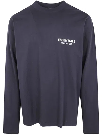 Fear Of God Essential Classic Fit Ls Tee Clothing In Blue