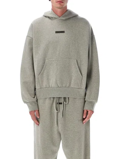 Fear Of God Essential Classic Fleece Hoodie Concrete Heater In Brown