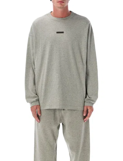 Fear Of God Essential Classic Long Sleeve Tee Concrete Heater In Gray